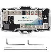 NuIth Car Audio Power Distribution Block 0/4 Gauge Input 4/8 Gauge Output, 4 Way Mini ANL Fuse Bl...