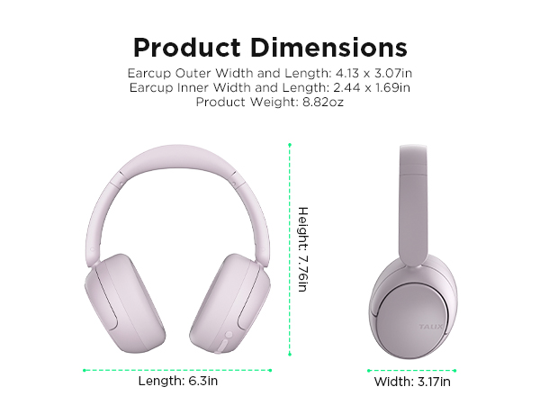 TALIX noise cancelling over ear headphones