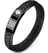 Theluckytag Upgraded Medical Bracelets Men Women with QR Code Medical Alert ID Bracelets - Titani...