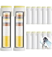 CWPW Shower head filter 12-pack,18-Stage Advanced Shower Filter Cartridge - Mineral Enrichment, C...