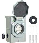 WYM world 30 Amp Generator Power Inlet Box, NEMA L14-30P Power Inlet Box for 4 Prong Generator Co...