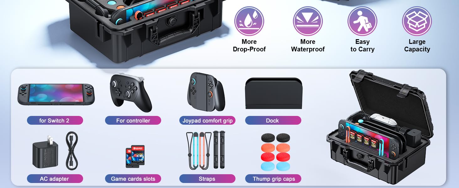 All in one carrying case for switch 2 