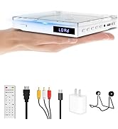 Mini DVD Player, HDMI / RCA Output with Mini DVD Players for TV, Supports All Region NTSC / PAL u...
