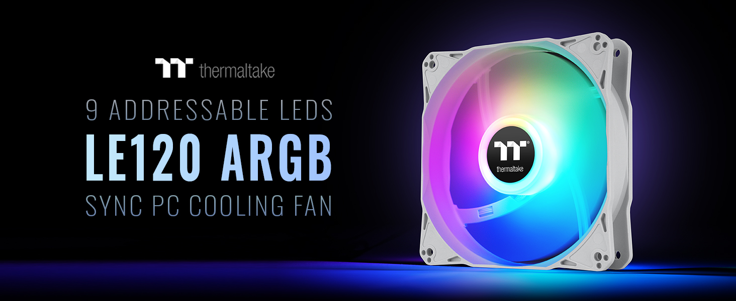 LE120 ARGB Sync PC Cooling Fan White (3-Fan Pack)