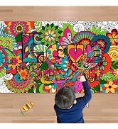 OHOME Mandala Giant Coloring Poster/Tablecloth - 30 x 72 Inch Jumbo Paper Coloring Banner for Adu...