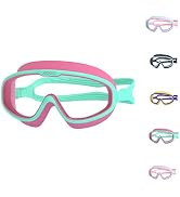 COPOZZ Kids Goggles for Swimming 8-12, Youth Wide View Anti Fog No Leak Clear Swim Goggles for Bo...
