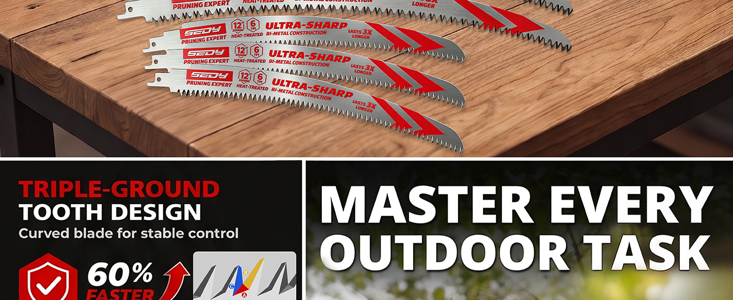 6-Piece Japanese Teeth Reciprocating Saw Blade Set