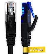 XANHAM Cat6 Crossover Ethernet Cable UTP 3.3FT T-568A to T-568B RJ45 Male to Male Unshield Networ...