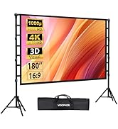 180 Inch Outdoor Projector Screen with Stand: VOOPVOR Portable Projection Screen and Stand, Indoo...