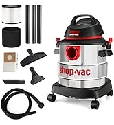 Shop-Vac 5 Gallon 4.5 Peak HP Wet/Dry Vacuum, Stainless Steel Tank, Portable Shop Vacuum with Att...