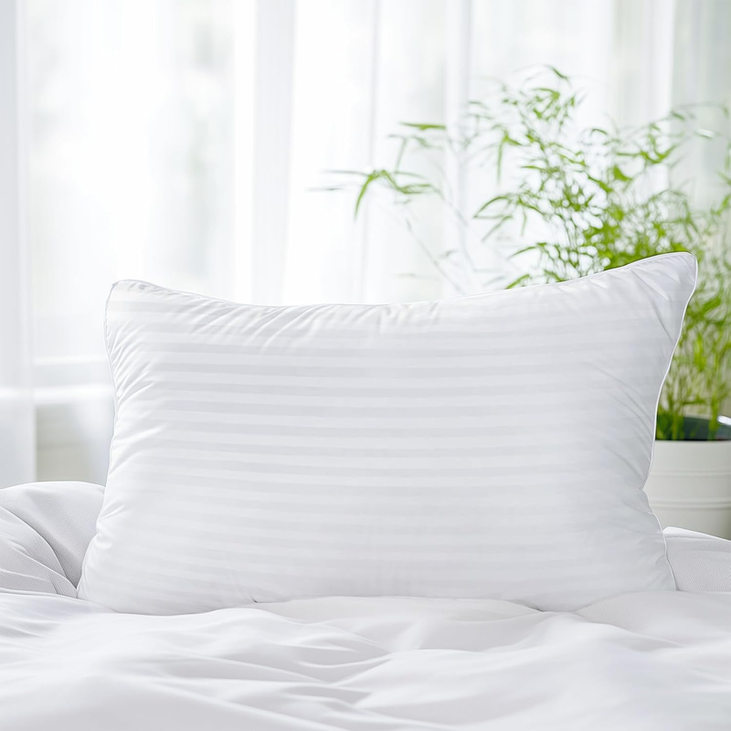 Hypoallergenic Cotton Cover with down Alternative Filling, King Size Soft Pillow, Luxury Hotel Quality, Ideal for Side, Back and Stomach Sleepers, Oeko-Tex Certified
