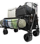 REDCAMP 49" L Extended Collapsible Beach Fishing Cart with Rod Holders, 330LBS Heavy Duty Extra L...