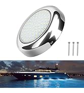 RVZONE 3.5inch Round Underwater Boat Lights IP68 Waterproof Led Boat Lights 2400LM Surface Mount ...
