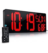 Large Digital Wall Clock with Remote Control 17.2