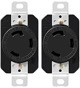 Yomiuwo 2 Pack NEMA L6-30R Flush Mount Locking Receptacle, 30 Amp 250V Twist Lock Outlet, 2 Pole ...