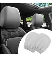 2PCS Car Headrest Cover,Stretchy Fabric Car Seat Headrest Cover for Protect &amp; Avoid Scratches,Rem...