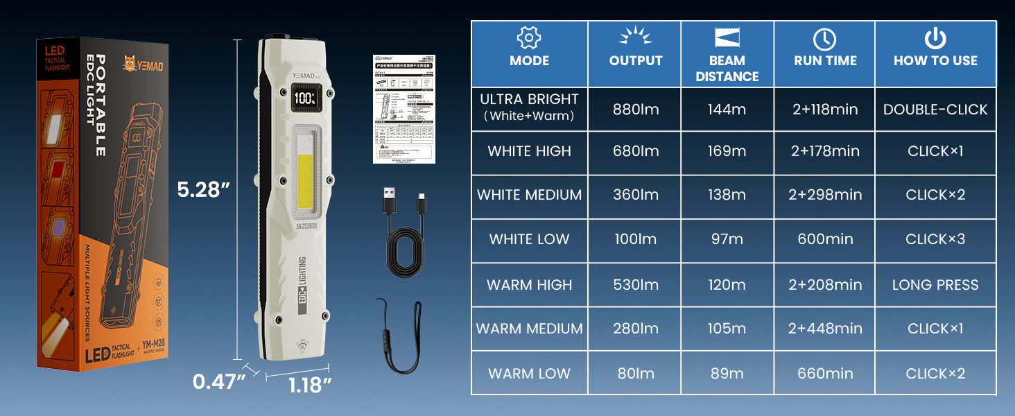 rechargeable flat flashlight