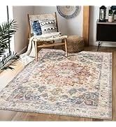 Domitapis Area Rug 5×7, Vintage Boho Rug,Ultra-Soft Low Pile, Washable, Non Slip,Stain Resistant ...