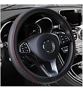 Leather Steering Wheel Cover,Anti Slip Car Steering Wheel Cover for Car Decorations &amp; Steering Wh...