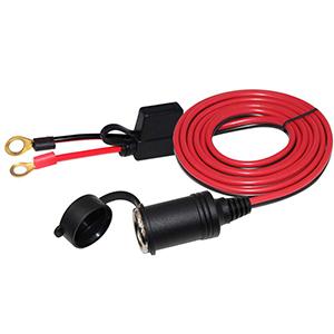 13FT Car Female Cigarette Lighter Plug Socket to Eyelet Terminals 12V Extension Cable with 15A Fuse