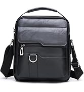 CAAORDKSO Small Leather Messenger Bag Chest Bag Travel Bag, Mini Crossbody Bag Shoulder Bag for M...