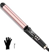 Curling Wand 1 1/4 Inch,Curling Iron 1.25 Inch Long Barrel Professional for Long Hair,Clamp Free ...