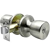 JO.KO Privacy Locking Door Knob, Bedroom with Lock Bathroom Standard Ball Satin Nickel Door Knobs...