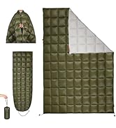 ROSE FEATHER Down Camping Blanket - Lightweight, Packable, Warm &amp; Puffy Outdoor Travel Quilt for ...