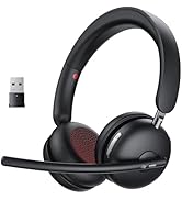 Wireless Headset with Mic for Work, One-Tap Mute &amp; USB Dongle, Bluetooth 5.3 Headset, AI Noise Ca...