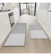Hargiis Kitchen Mat 2PCS, Rubber Non-Skid Kitchen Rugs Washable, Absorbent Runner Mat for Floor, ...