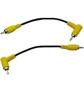UpperFu 2Pcs RCA Phono Right Angle 90 Degree Male to Male Audio Subwoofer Cable Stereo RCA Projec...
