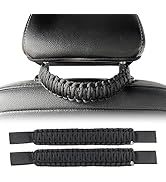 SWLOR Paracord Headrest Grab Handles for Jeep Tacoma Bronco,Heavy-Duty Back Seat Grab Handles (Bl...