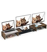 WESTREE Triple Dual Monitor Stand Riser, Extra Long Monitor Stand for 1~2~3 Monitors, Monitor Sta...