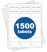 PAPRMA [50 Sheets] 1” X 2-5/8” Printable Address Labels 1500 Mailing Label for Envelopes 30-up La...