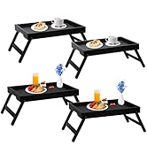 Asuthzon Bed Tray Table with Folding Legs, Breakfast Food Trays for Eating on Couch, Snacking and...