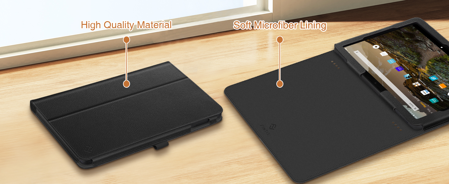 New fire hd 10 13th generation leather cover accessories 10.1 inch display protective fold stand