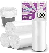 Ryobyo 100 Count 4 Gallon Unscented Trash Bags, Strong and Transparent, Ideal for Bathroom, Offic...
