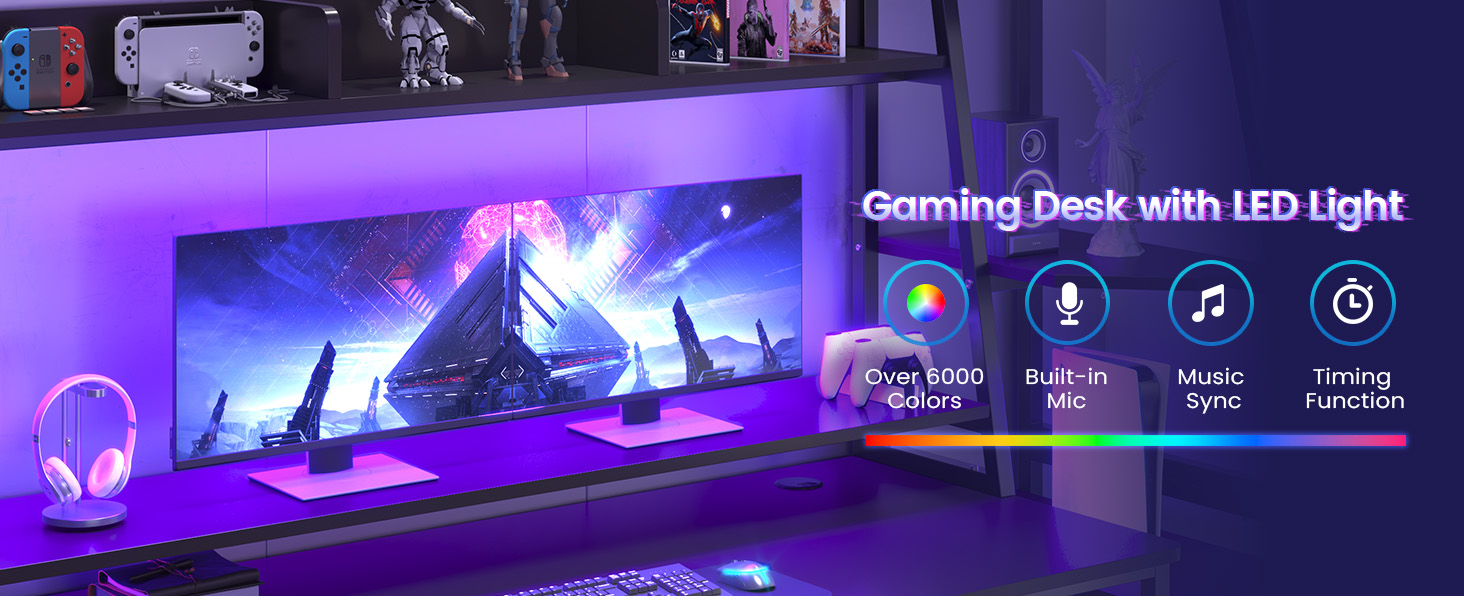 gaming desk with led light