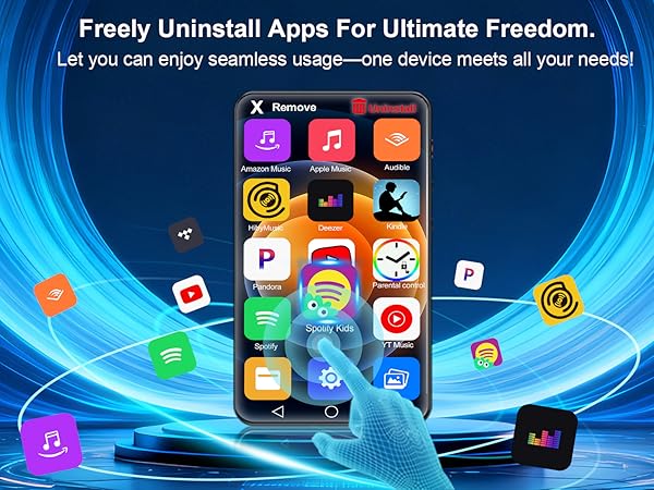 This mp3 music player also allow you freely to uninstall apps