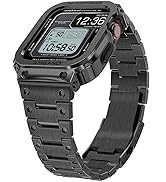 amBand Stainless Steel Band and Case Compatible with Apple Watch Series 8/7 45mm, MF Pro Rugged P...