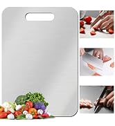 Titanium Cutting Board, Stainless Steel Cutting Boards for Kitchen, Double Sided Food-Grade Titan...