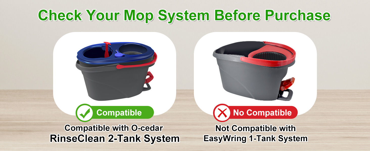 Mop Heads Replacements for O Cedar Easywring RinseClean 2 Tank Spin Mop