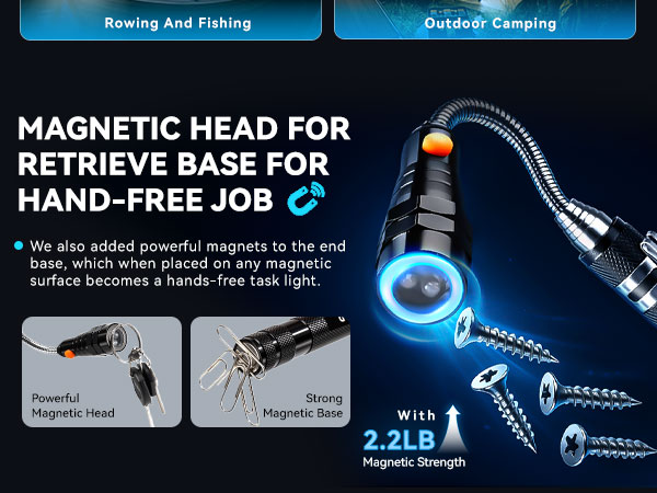 MAGNETIC HEAD FOR RETRIEVE BASE FOR HAND-FREE JOB