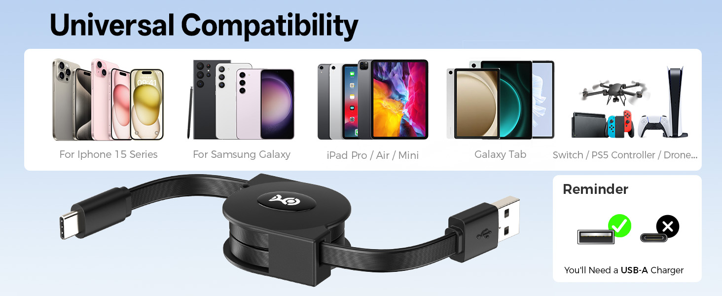 Retractable USB C Cable