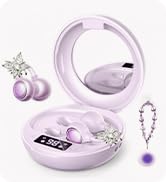 Open Ear Clip Wireless Earbuds Bluetooth 6.0, Powder Compact Case with LED Display &amp; Mirror, Deta...