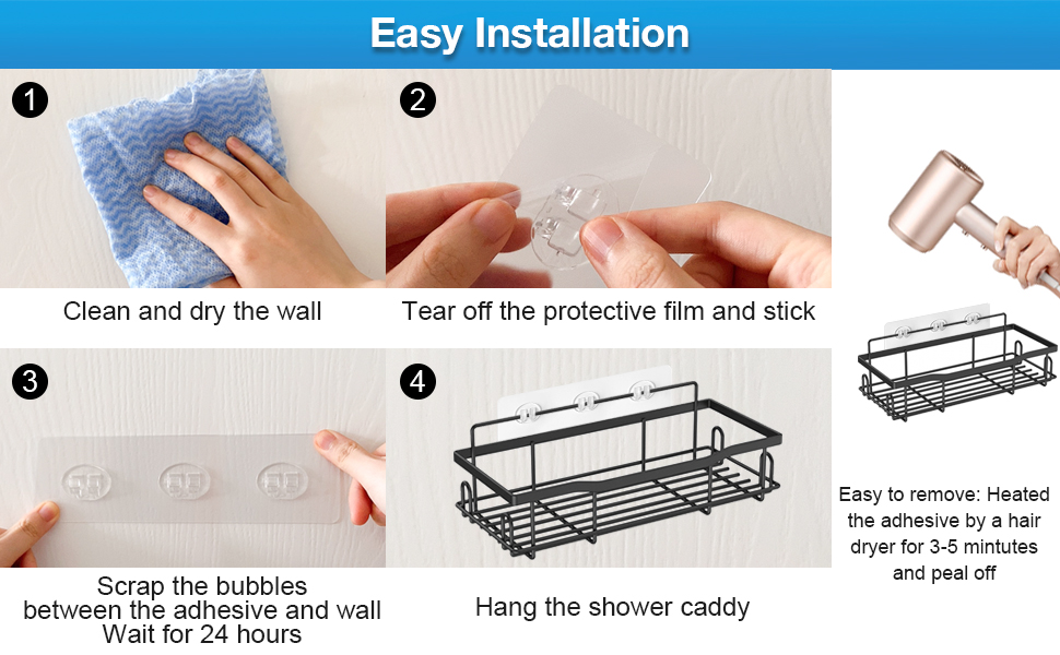 adhesive for shower caddy