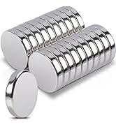 20 Pcs Neodymium Disc Small Magnets, 15mm x 3mm Tiny Strong Magnets for Refrigerator Dry Erase Bo...