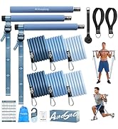 Upgraded Pilates Bar Kit with Resistance Bands Natural Latex for Women &amp; Men, Heavy-Duty Stainles...