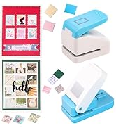 2 Pcs Paper Punch | 1 inch Square Punch | 1.1X0.9 inch Embossing Postage Stamp Shape Puncher | Sq...