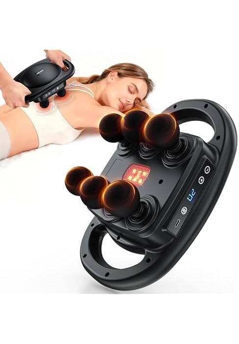 AERLANG Massage Gun Deep Tissue Muscle Back Massager for Pain Relief 6 Head | Percussion Multi He...